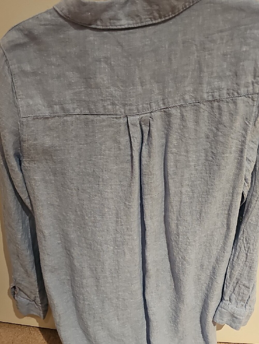 C&C California Light Blue Linen Button-Front Mini Dress - Picture 2 of 3